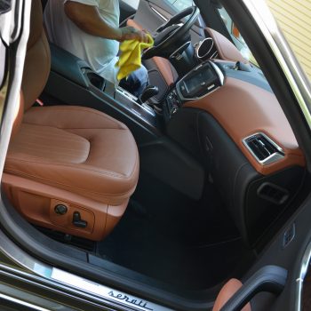 Mobile car detailing of a Maserati - interior detailing