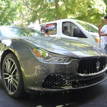 Mobile car wash of a Maserati in eastern MA by Time Saving Auto Detail of Newton MA